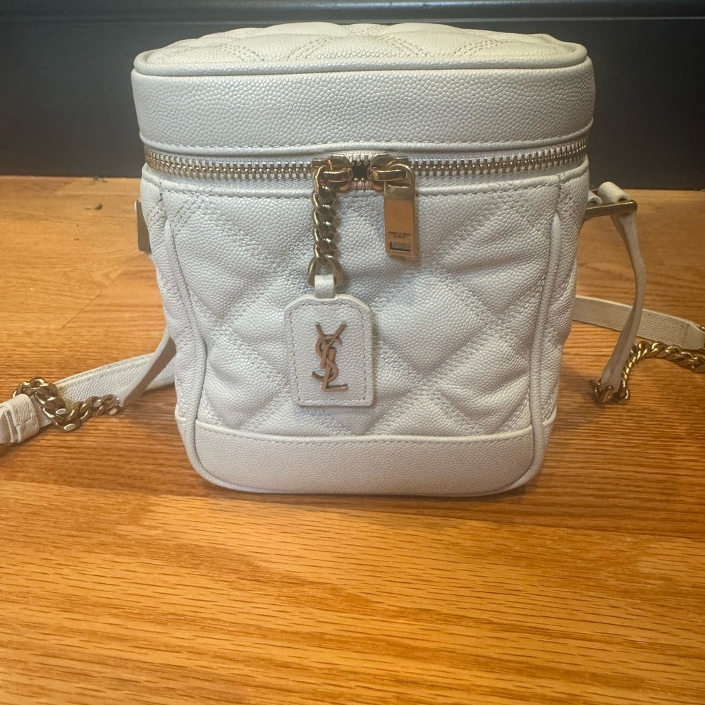 Yves Saint Laurent Cream Quilted Crossbody Bag